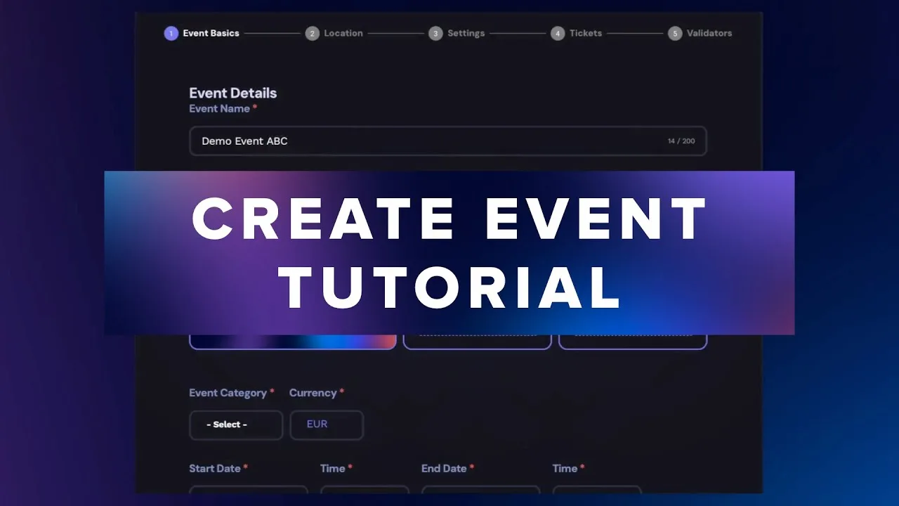 How to create an event in the ComeTogether ticket marketplace tutorial