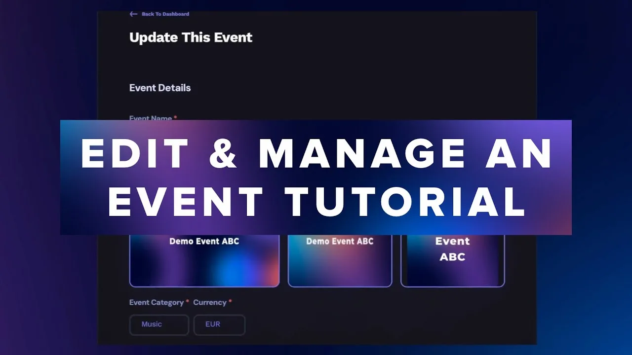 Edit and manage an event in ComeTogether's Ticket Marketplace tutorial